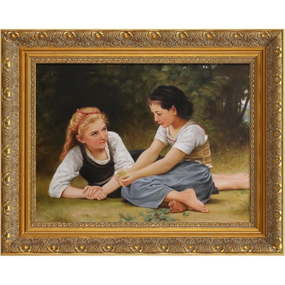 FOLKOR Wood & Canvas Frame for 12x16 Oil Paintings / Gold Ornate Frame for Wall Art Prints / Luxury Vintage Home Office Decor