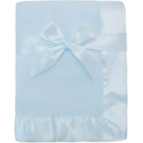 American Baby Company Fleece Blanket 30 X 40 with 2 Satin Trim, Blue, for Boys and Girls 30x40 Inch (Pack of 1) Blue