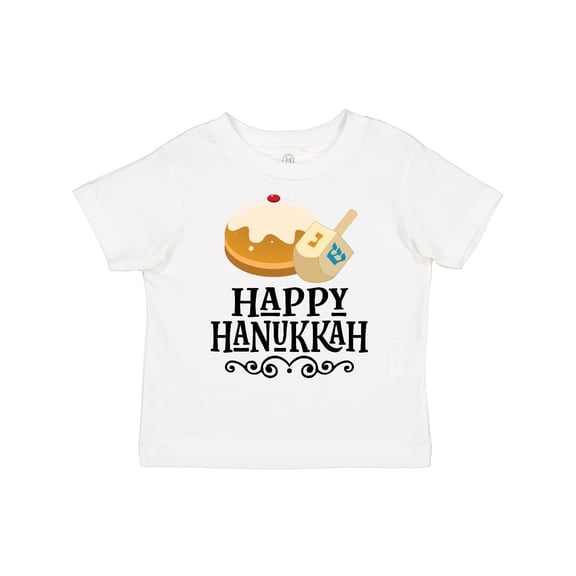 Inktastic Happy Hanukkah Dreidel Donut Boys or Girls Toddler T-Shirt