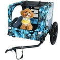 thumbnail image 2 of Outdoor Heavy Duty Collapsible Pet Bike Trailer with 16-Inch All-Terrain Wheels & Universal Hitch – Foldable Dog/Cargo Carrier Cart for Bicycles, blue, grey, 2 of 11