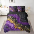 thumbnail image 2 of jejeloiu Purple Gold Black 7-Piece Twin Bedding Sets,Marble Fulid Art Bedding Comforter Set,Modern Aesthetic Art Sheet Sets For Adults,Ltra Soft Home Decor Reversible, 2 of 8