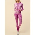 thumbnail image 2 of Women's Tie-Dye Pattern Hoodie and Leggings Set Active Tracksuit Fitness Set, Lime, S/M, 2 of 3