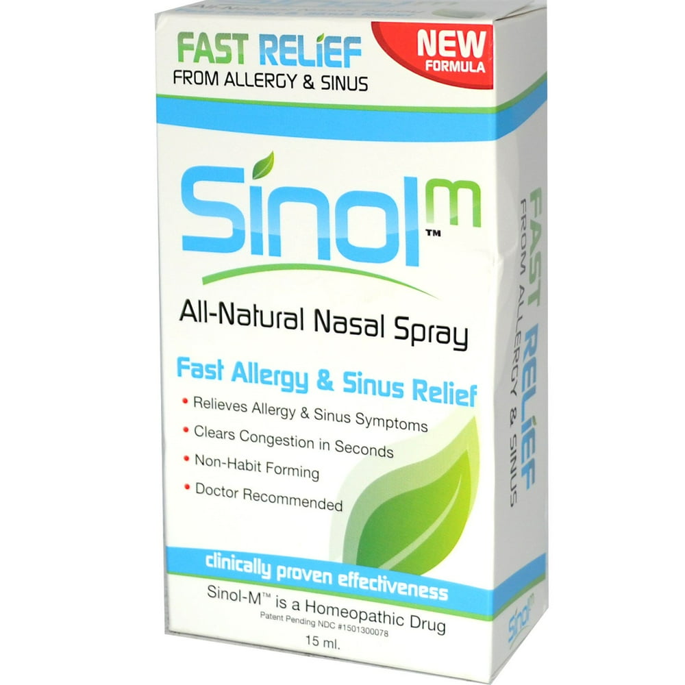 Sinol All Natural Nasal Spray Fast Allergy Sinus Relief 15 ml Walmart