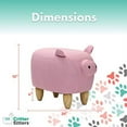 thumbnail image 4 of Critter Sitters 15-In. Seat Height Pink Pig Animal Shape Ottoman - Furniture for Nursery, Bedroom, Playroom, and Living Room Decor, 4 of 17