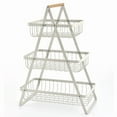 thumbnail image 2 of 3 Tier Fruit Basket Stand, Portable Fruit Bowle Basket for Kitchen Counter, Detachable Metal Rectangle Basket Storage for Fruit Snack and Veggie Storage, 2 of 9