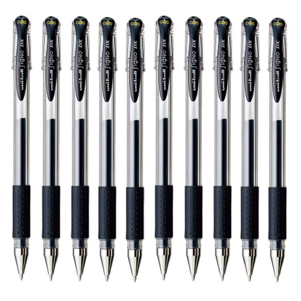 Bolígrafo de tinta de gel Uni-ball Signo Dx Um-151, 0,38 mm, negro, 10 unidades