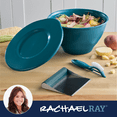 thumbnail image 3 of Rachael Ray Kitchen Prep, Garbage Bowl with Lid, Bench Scrape, Veggie Peeler, 4 Piece Set, Marine Blue, 3 of 6