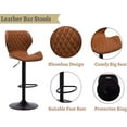 thumbnail image 4 of EALSON Swivel Bar Stools Set of 2 Modern Counter Height Barstools PU Leather Bar Chairs with Back Adjustable Kitchen Island Stools for Home Bar/Dining Room, Brown, 4 of 14