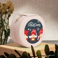 thumbnail image 6 of Yiaed Three Cute Christmas Gnomes Print Travel Jewelry Case Bridesmaid Gift Boxes Jewelry Travel Organizer Small Round Jewelry Box Mini Storage-Pink, 6 of 7