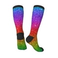 thumbnail image 4 of Balery Rainbow Glitter Printed Novelty Socks Men's Women's Crew Socks Sports Socks Knee High Socks Cotton Socks Quirky and Cool Socks, 4 of 9