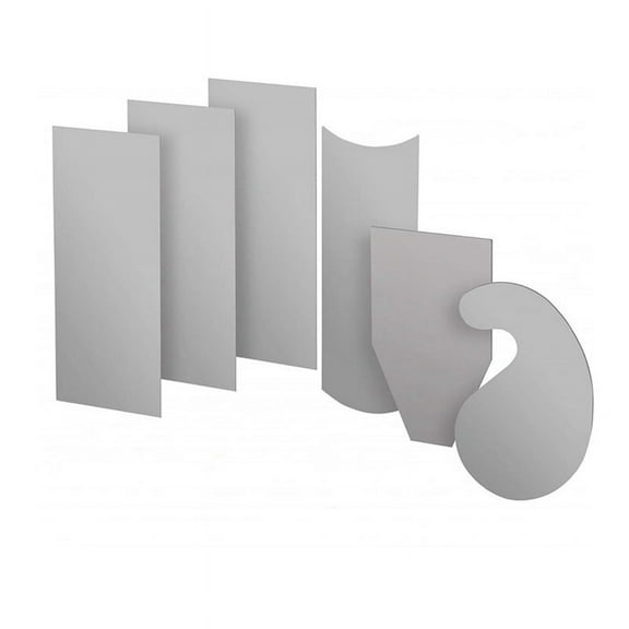 6 Piece Multi-Shaped Card Scraper Woodworking Set, 3 Rectangle 1 Beveled 1 Curved and 1 Gooseneck Wood Scraper