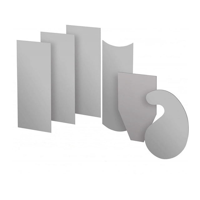 6 Piece Multi-Shaped Card Scraper Woodworking Set, 3 Rectangle 1 Beveled 1 Curved and 1 Gooseneck Wood Scraper