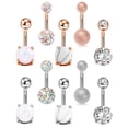 thumbnail image 6 of SmartBy 5Pcs/Set Navel Ring Short Anti-allergy Comfortable Zircon Belly Navel Piercing for Party, 6 of 6