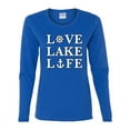 thumbnail image 2 of Wild Bobby, Anchor Wheels Love Lake Life, Women Graphic Long Sleeve Tee, Royal, XX-Large, 2 of 4
