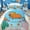 Blue, variant on Erosebridal Cartoon Capybara Twin Comforter Sets for Kids, Ice Cream Donut Bedding Set, 2pcs