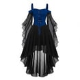 thumbnail image 4 of Women's Halloween Dressess Long Gothic Dress, Witch Costume Vampire Renaissance Butterfly Sleeve Mesh Party Retro Costumes, 4 of 7