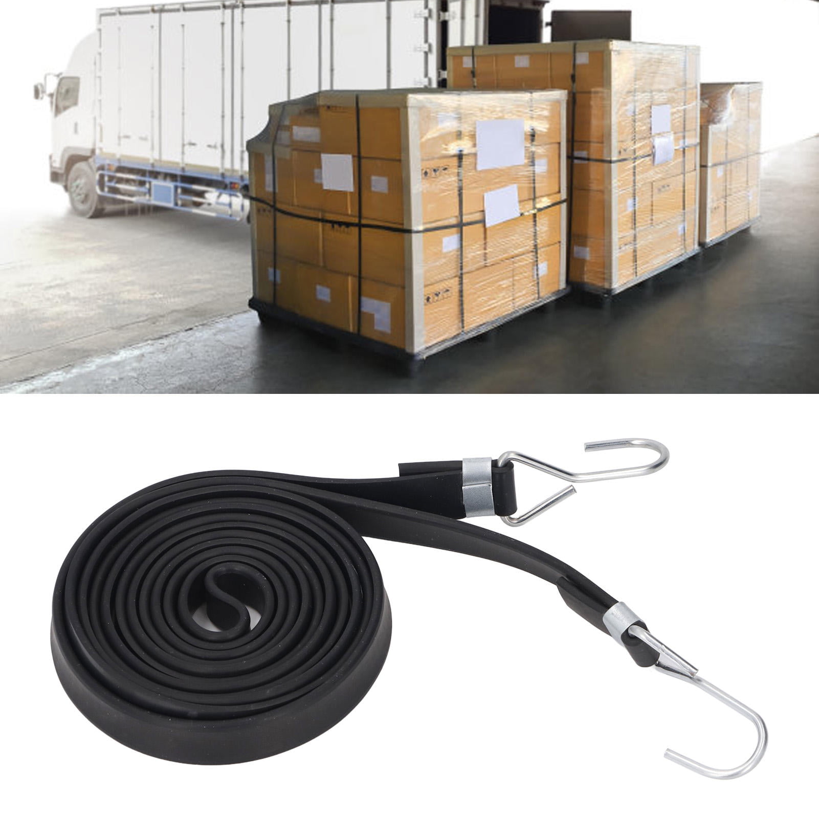 Yajisi 10‑Pack Heavy‑Duty 2cm Black Bungee Straps 2.5m – Ultra‑Elastic Outdoor Hook Cords for Luggage, Trash Lids & More