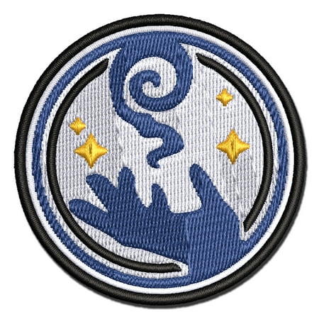 Mage Wizard Magic Spell Applique Multi-Color Embroidered Iron-On Patch - 2.5 Inch Small