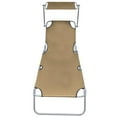thumbnail image 2 of vidaXL Patio Lounge Chair Folding Sunlounger Outdoor Sunbed with Canopy Steel, 2 of 7