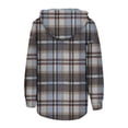 thumbnail image 7 of Winter Plaid Jackets for Womens Fashion Plus Size Lattice Splice Pocket Buttons Long Sleeve Casual Hooded Coat Outwears, 7 of 7