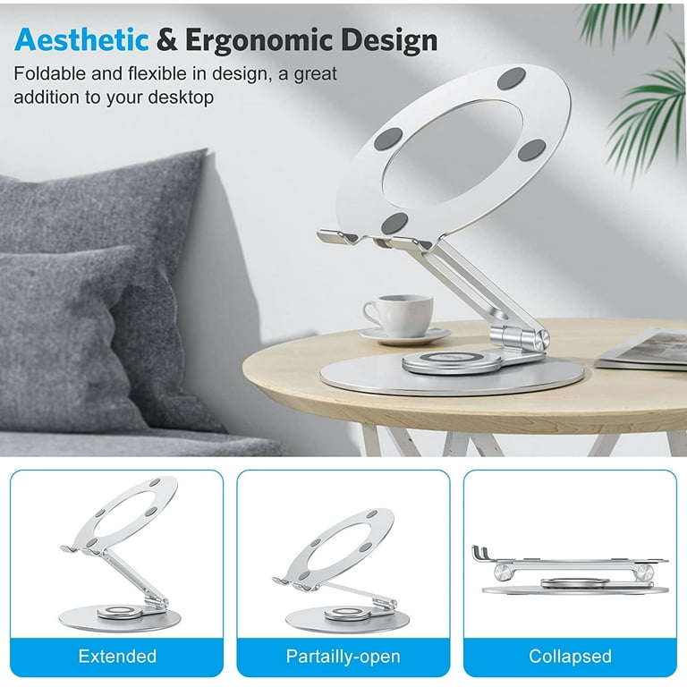  Swivel Laptop Stand for Desk, Adjustable Height