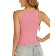 thumbnail image 3 of Womens Crop Tops 2024 Cute Crew Neck Knit Ribbed Summer Tank Top Trendy Sexy Sleeveless Basic Shirt, 3 of 5