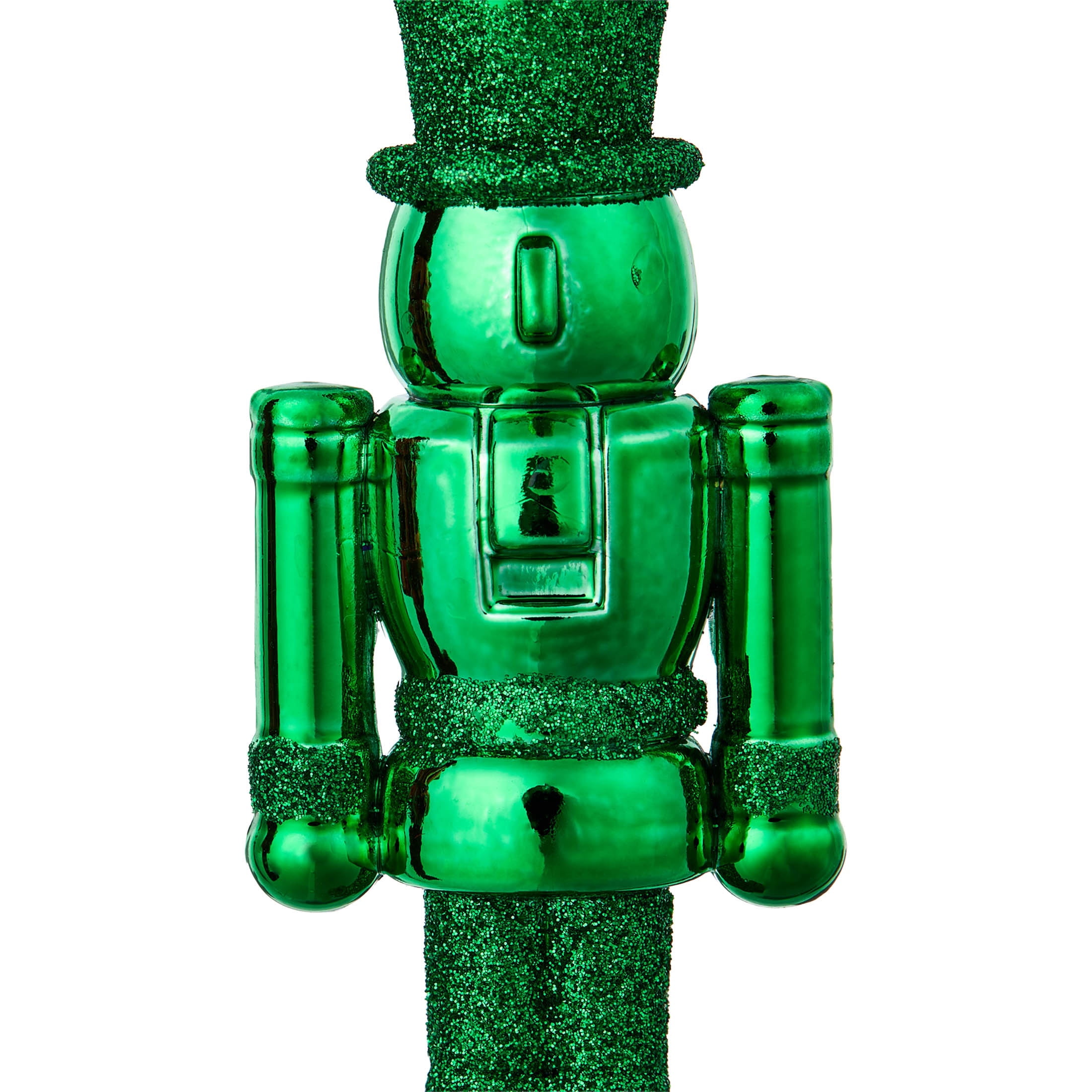 4-Count Red and Green Metallic and Glitter Nutcracker Mini Christmas Ornaments, 2.5", by Holiday Time
