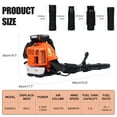thumbnail image 2 of WETS Backpack Gas Powered Leaf Blower, 80CC 900CFM 2-Stroke Gas Leaf Blower, 6800RPM Backpack Leaf Blowers for Lawn/Garden Care Snow/Grass Blowing from US, 2 of 9