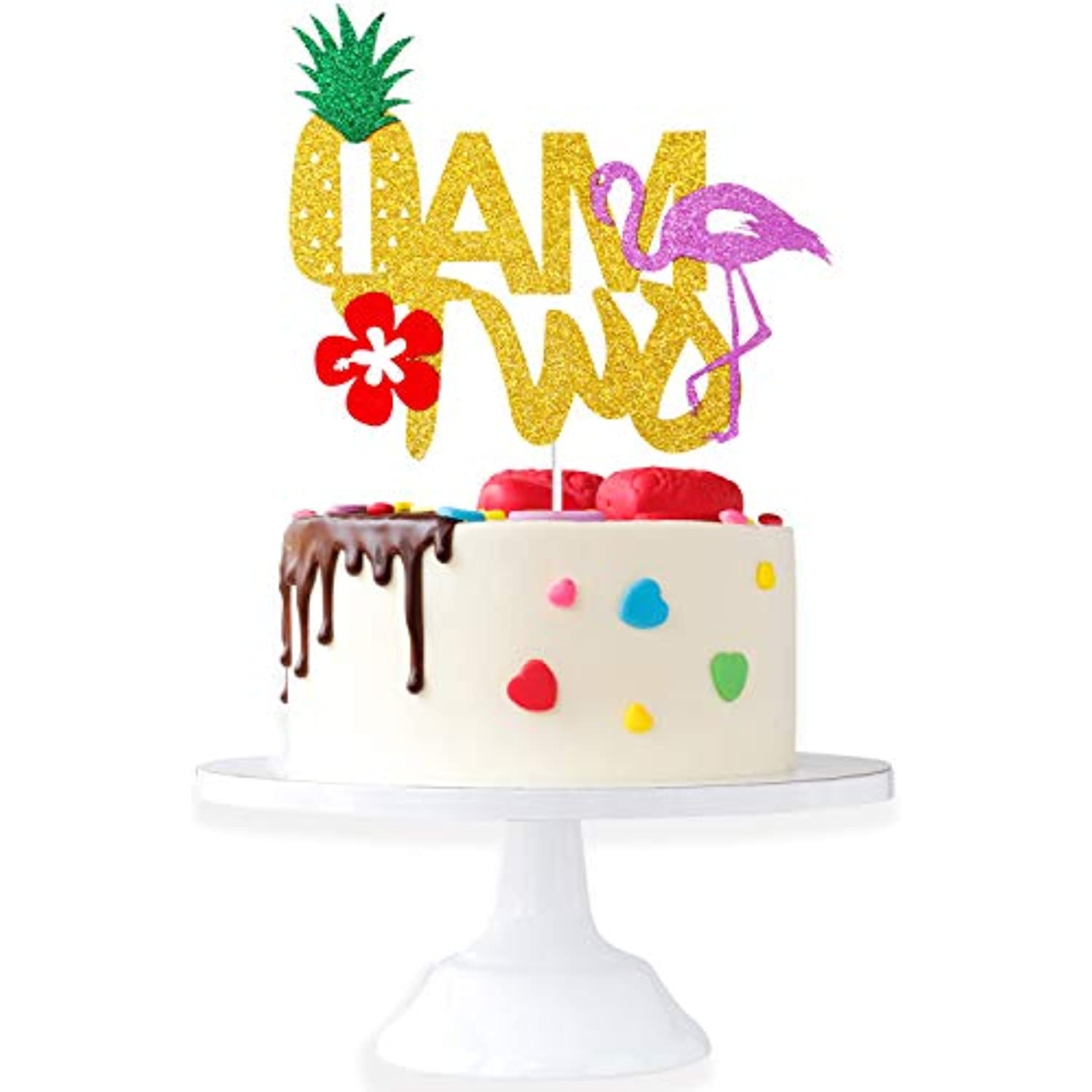 I Am Two Birthday Cake Topper Summer Hawai Kids Second Birthday