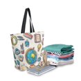 thumbnail image 2 of FORMRS Womens Canvas Tote Bag with Zipper Inner Pocket Shoulder Handbag, Beige School, 2 of 7