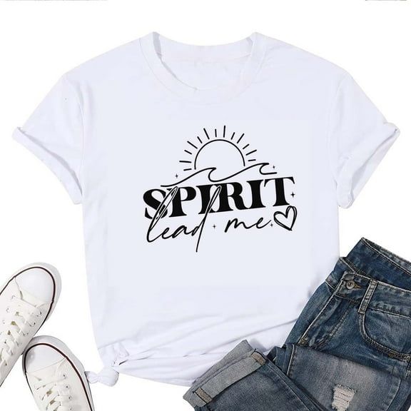 Spirit Lead Me Faith Women's T-Shirt – Christian Bible Verse Graphic Tee, Inspirational Religious Top, Soft Casual Jesus Shirt
