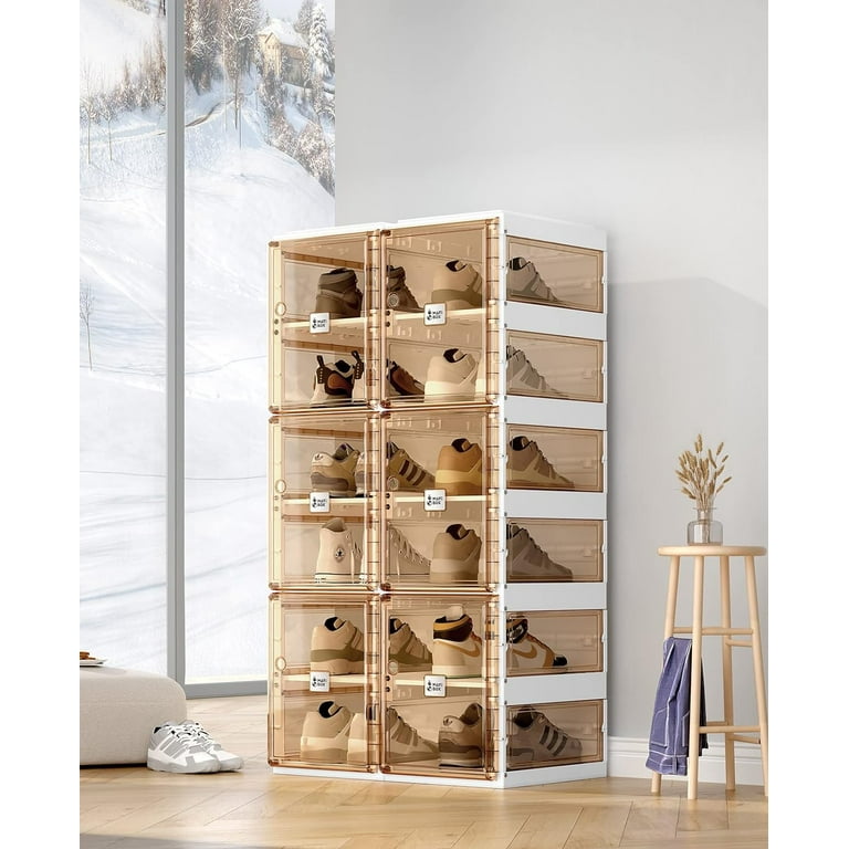 Foldable Shoe Rack,Shoe Organizers for Closet Plastic Shoe Storage