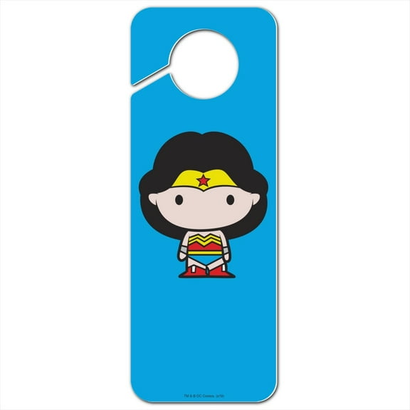 Wonder Woman Cute Chibi Character Plastic Door Knob Hanger Sign