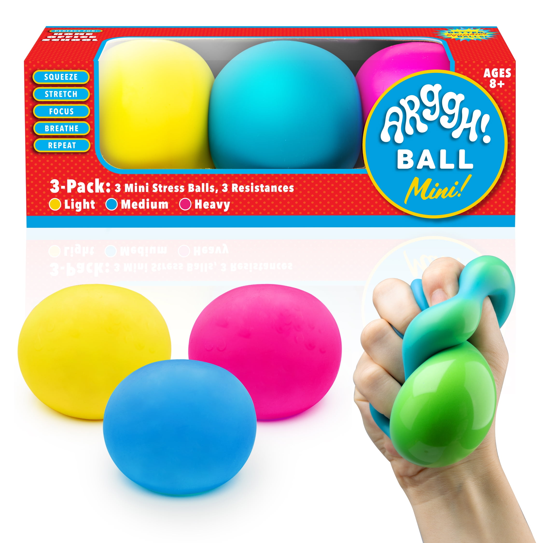 3 Pack TEENIE NEE-DOH Sensory Stress Relief Ball Toy Autism Anxiety Fidget 