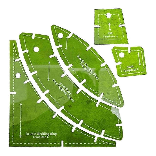 5X Double Wedding Rings Quilt Templates Wedding Rings Set Templates Reusable Quilting Gauge Tool