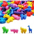 thumbnail image 1 of 200 cuentas de plástico con forma de animal, con agujeros grandes, de animales de pastizales, divertidas para manualidades infantiles, joyería y fabricación de pulseras., 1 of 3