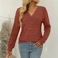thumbnail image 2 of SUNBS Womens Tops Long Sleeve V Neck Shirts Fall Sweater Casual Blouses Fashion Outfits, 2 of 9
