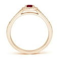 thumbnail image 2 of ANGARA Natural Classic Oval Ruby Halo Engagement Ring with Diamond Accents in 14K Rose Gold for Women (Size-5x3mm) | July Birthstone, Birthday, Anniversary, Jewelry Gift for Women | Natural Ruby Ring, 2 of 10