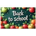thumbnail image 2 of Back to School Theme Chalkboard Design Banner Colorful Pencils Apples Classroom Decor Background Academic Celebrations Photography Props Decorations, 2 of 4