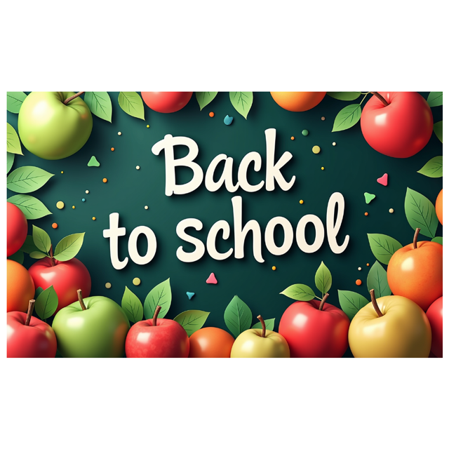 Back to School Theme Chalkboard Design Banner Colorful Pencils Apples Classroom Decor Background Academic Celebrations Photography Props Decorations