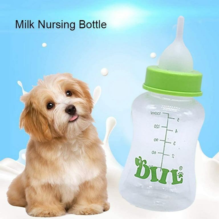 Orchip Puppy Nursing Bottles Kit, 6 Pieces Feeding Bottle Kit with Replacement Nipple, Pet First Aid Milk Feeder Supplies for Newborn Kittens, Puppies