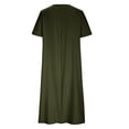 thumbnail image 5 of Efsteb Women's Summer Dresses Casual Loose Fit Button Ruched Plus Size Dress with Pocket Spring Crew Neck Resort Dress Short Sleeve Solid Color ,Size:14, 5 of 6