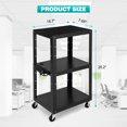 thumbnail image 2 of AV Cart, 3-Layer AV Cart, Media Cart with Power Strip, Height Adjustable Utility Cart, Heavy- Duty AV Car with 4 Rolling Casters and 2 Locking Brakes for Presentations Office and Schools, 2 of 7