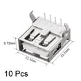 thumbnail image 2 of Conector USB PCB 2.0 Tipo-A hembra con pie de 90 grados 10 piezas, 2 of 4