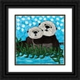 thumbnail image 1 of Allemand, Sue 12x12 Black Ornate Wood Framed with Double Matting Museum Art Print Titled - Otter Love II, 1 of 4