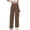 Coffee, variant on Women's High Waisted Wide Leg Corduroy Cargo Pants Pleated Button Fly Trousers with Side Flap Pockets