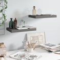 thumbnail image 1 of vidaXL Floating Wall Shelves 2 pcs High Gloss Grey 40x23x3.8 cm MDF, 1 of 5