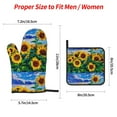 thumbnail image 2 of Honeii Landscape With Sunflowers Pattern Oven Mitts and Pot Holders, Silicone Oven Gloves,500 F Heat Resistant Oven Mitts Sets, 4PCS, 2 of 6