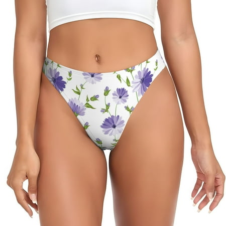 Sigee Purple Chicory for Women s G-String Panty  Low Rise  Soft Lace Perfect for Everyday Wear or Special Occasions-X-Small