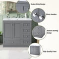 thumbnail image 3 of 36 inch Shaker Style Free-Standing Bathroom Vanity Cabinet with Sink, Soft-Close, 2 Doors+4 Drawers, 3 of 8